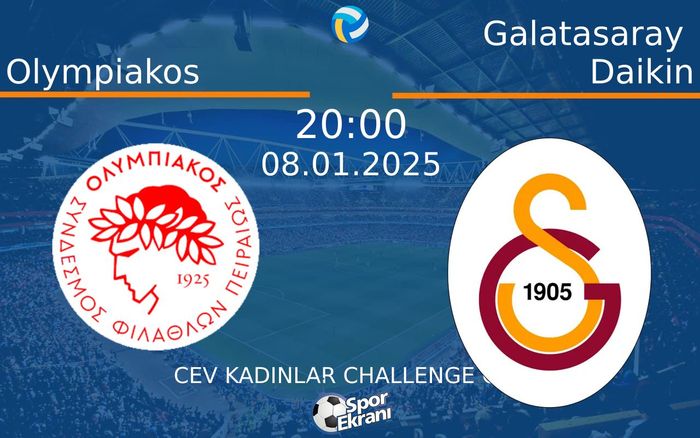 08 Ocak 2025 Olympiakos vs Galatasaray Daikin maçı Hangi Kanalda Saat Kaçta Yayınlanacak? 08 Ocak 2025 Olympiakos vs Galatasaray Daikin maçı Hangi Kanalda Saat Kaçta Yayınlanacak?