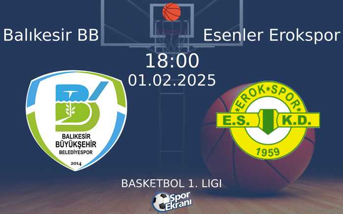 01 Şubat 2025 Balıkesir BB vs Esenler Erokspor maçı Hangi Kanalda Saat Kaçta Yayınlanacak? 01 Şubat 2025 Balıkesir BB vs Esenler Erokspor maçı Hangi Kanalda Saat Kaçta Yayınlanacak?