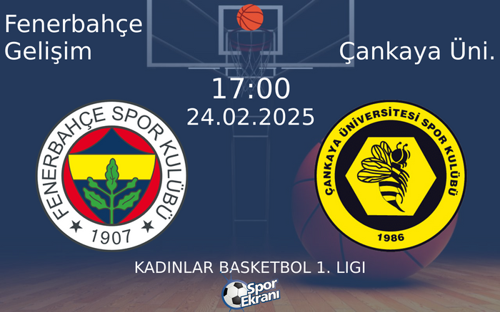 24 Şubat 2025 Fenerbahçe Gelişim vs Çankaya Üni. maçı Hangi Kanalda Saat Kaçta Yayınlanacak? 24 Şubat 2025 Fenerbahçe Gelişim vs Çankaya Üni. maçı Hangi Kanalda Saat Kaçta Yayınlanacak?