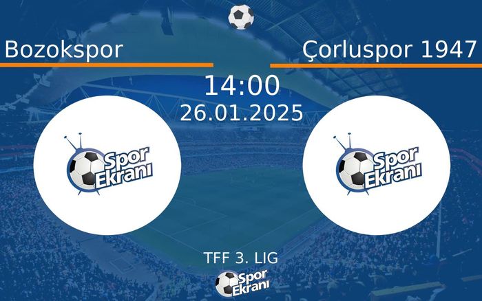 26 Ocak 2025 Bozokspor vs Çorluspor 1947 maçı Hangi Kanalda Saat Kaçta Yayınlanacak? 26 Ocak 2025 Bozokspor vs Çorluspor 1947 maçı Hangi Kanalda Saat Kaçta Yayınlanacak?