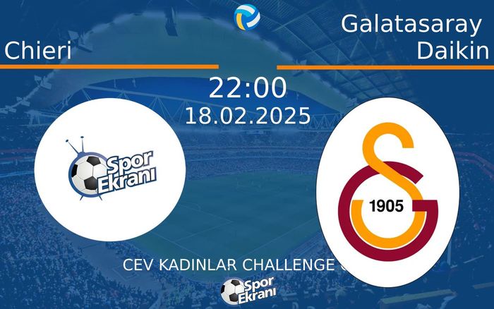 18 Şubat 2025 Chieri vs Galatasaray Daikin maçı Hangi Kanalda Saat Kaçta Yayınlanacak? 18 Şubat 2025 Chieri vs Galatasaray Daikin maçı Hangi Kanalda Saat Kaçta Yayınlanacak?