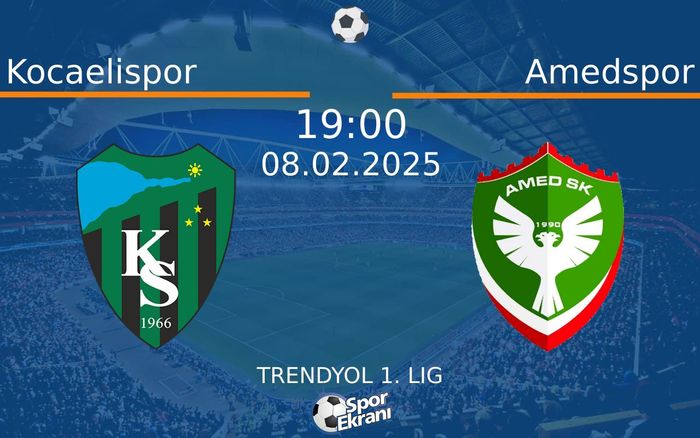 08 Şubat 2025 Kocaelispor vs Amedspor maçı Hangi Kanalda Saat Kaçta Yayınlanacak? 08 Şubat 2025 Kocaelispor vs Amedspor maçı Hangi Kanalda Saat Kaçta Yayınlanacak?