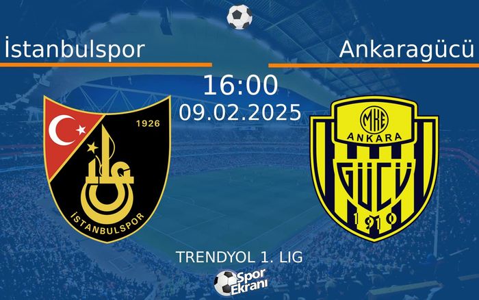 09 Şubat 2025 İstanbulspor vs Ankaragücü maçı Hangi Kanalda Saat Kaçta Yayınlanacak? 09 Şubat 2025 İstanbulspor vs Ankaragücü maçı Hangi Kanalda Saat Kaçta Yayınlanacak?