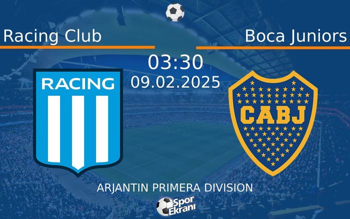 09 Şubat 2025 Racing Club vs Boca Juniors maçı Hangi Kanalda Saat Kaçta Yayınlanacak? 09 Şubat 2025 Racing Club vs Boca Juniors maçı Hangi Kanalda Saat Kaçta Yayınlanacak?