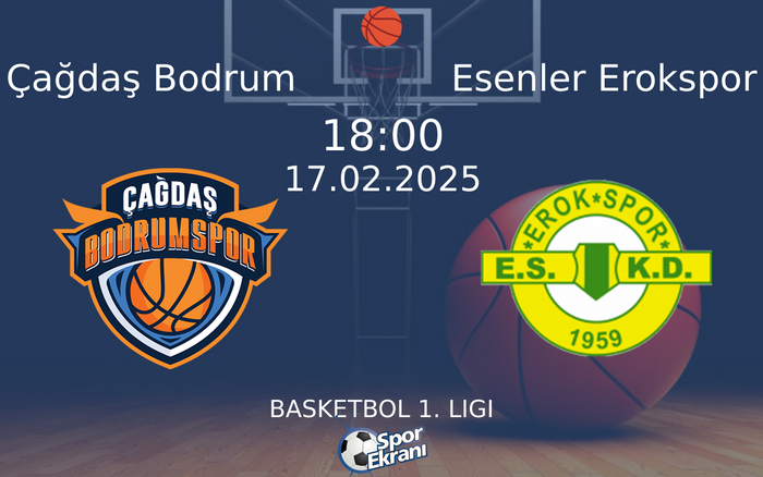 17 Şubat 2025 Çağdaş Bodrum vs Esenler Erokspor maçı Hangi Kanalda Saat Kaçta Yayınlanacak? 17 Şubat 2025 Çağdaş Bodrum vs Esenler Erokspor maçı Hangi Kanalda Saat Kaçta Yayınlanacak?