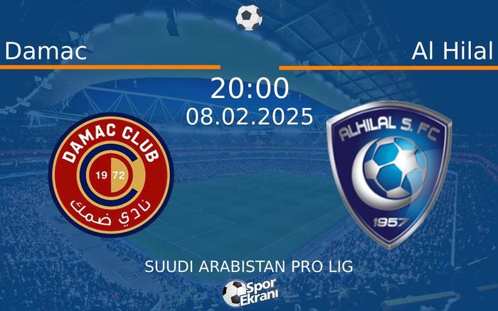 08 Şubat 2025 Damac vs Al Hilal maçı Hangi Kanalda Saat Kaçta Yayınlanacak? 08 Şubat 2025 Damac vs Al Hilal maçı Hangi Kanalda Saat Kaçta Yayınlanacak?