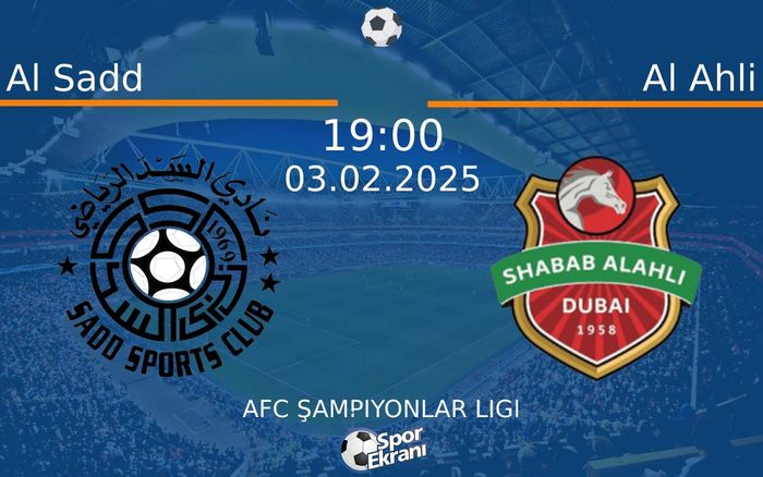 03 Şubat 2025 Al Sadd vs Al Ahli maçı Hangi Kanalda Saat Kaçta Yayınlanacak? 03 Şubat 2025 Al Sadd vs Al Ahli maçı Hangi Kanalda Saat Kaçta Yayınlanacak?
