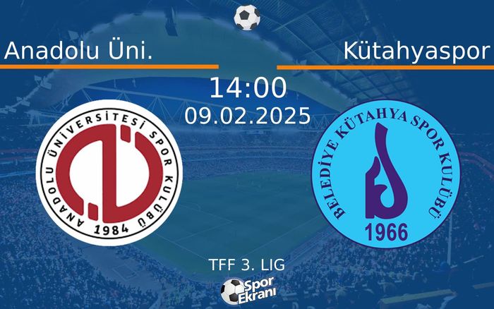 09 Şubat 2025 Anadolu Üni. vs Kütahyaspor maçı Hangi Kanalda Saat Kaçta Yayınlanacak? 09 Şubat 2025 Anadolu Üni. vs Kütahyaspor maçı Hangi Kanalda Saat Kaçta Yayınlanacak?