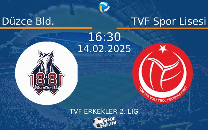 14 Şubat 2025 Düzce Bld. vs TVF Spor Lisesi maçı Hangi Kanalda Saat Kaçta Yayınlanacak? 14 Şubat 2025 Düzce Bld. vs TVF Spor Lisesi maçı Hangi Kanalda Saat Kaçta Yayınlanacak?