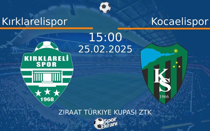 25 Şubat 2025 Kırklarelispor vs Kocaelispor maçı Hangi Kanalda Saat Kaçta Yayınlanacak? 25 Şubat 2025 Kırklarelispor vs Kocaelispor maçı Hangi Kanalda Saat Kaçta Yayınlanacak?