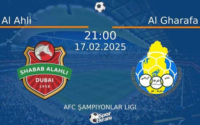 17 Şubat 2025 Al Ahli vs Al Gharafa maçı Hangi Kanalda Saat Kaçta Yayınlanacak? 17 Şubat 2025 Al Ahli vs Al Gharafa maçı Hangi Kanalda Saat Kaçta Yayınlanacak?