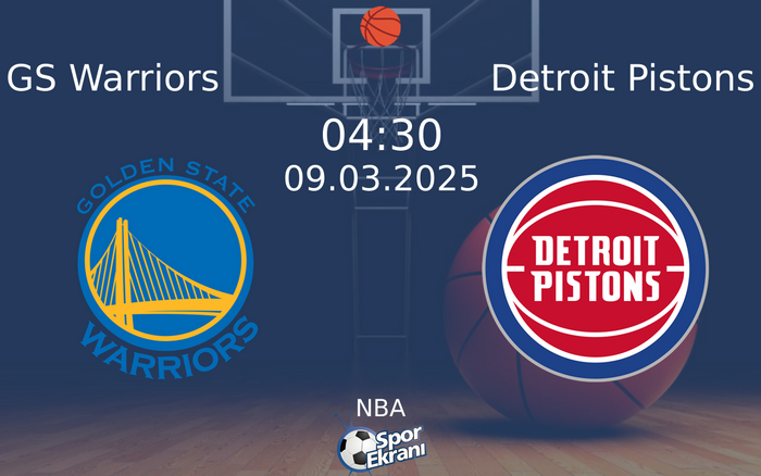 09 Mart 2025 GS Warriors vs Detroit Pistons maçı Hangi Kanalda Saat Kaçta Yayınlanacak? 09 Mart 2025 GS Warriors vs Detroit Pistons maçı Hangi Kanalda Saat Kaçta Yayınlanacak?