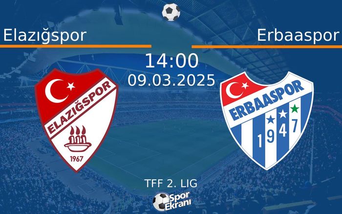 09 Mart 2025 Elazığspor vs Erbaaspor maçı Hangi Kanalda Saat Kaçta Yayınlanacak? 09 Mart 2025 Elazığspor vs Erbaaspor maçı Hangi Kanalda Saat Kaçta Yayınlanacak?