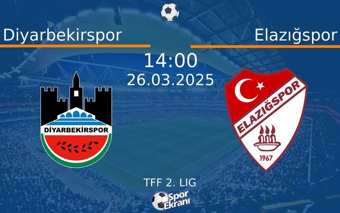 26 Mart 2025 Diyarbekirspor vs Elazığspor maçı Hangi Kanalda Saat Kaçta Yayınlanacak? 26 Mart 2025 Diyarbekirspor vs Elazığspor maçı Hangi Kanalda Saat Kaçta Yayınlanacak?