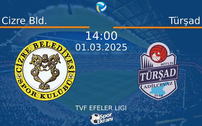 01 Mart 2025 Cizre Bld. vs Türşad maçı Hangi Kanalda Saat Kaçta Yayınlanacak? 01 Mart 2025 Cizre Bld. vs Türşad maçı Hangi Kanalda Saat Kaçta Yayınlanacak?