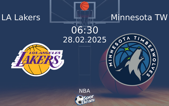 28 Şubat 2025 LA Lakers vs Minnesota TW maçı Hangi Kanalda Saat Kaçta Yayınlanacak? 28 Şubat 2025 LA Lakers vs Minnesota TW maçı Hangi Kanalda Saat Kaçta Yayınlanacak?