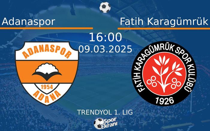 09 Mart 2025 Adanaspor vs Fatih Karagümrük maçı Hangi Kanalda Saat Kaçta Yayınlanacak? 09 Mart 2025 Adanaspor vs Fatih Karagümrük maçı Hangi Kanalda Saat Kaçta Yayınlanacak?