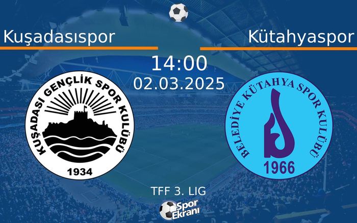 02 Mart 2025 Kuşadasıspor vs Kütahyaspor maçı Hangi Kanalda Saat Kaçta Yayınlanacak? 02 Mart 2025 Kuşadasıspor vs Kütahyaspor maçı Hangi Kanalda Saat Kaçta Yayınlanacak?