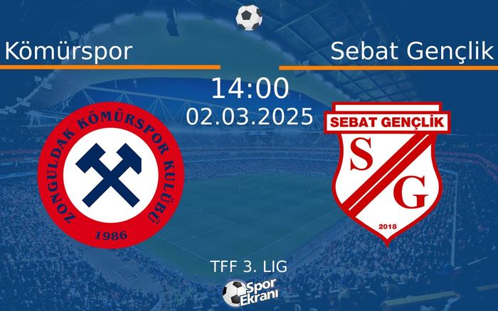 02 Mart 2025 Kömürspor vs Sebat Gençlik maçı Hangi Kanalda Saat Kaçta Yayınlanacak? 02 Mart 2025 Kömürspor vs Sebat Gençlik maçı Hangi Kanalda Saat Kaçta Yayınlanacak?
