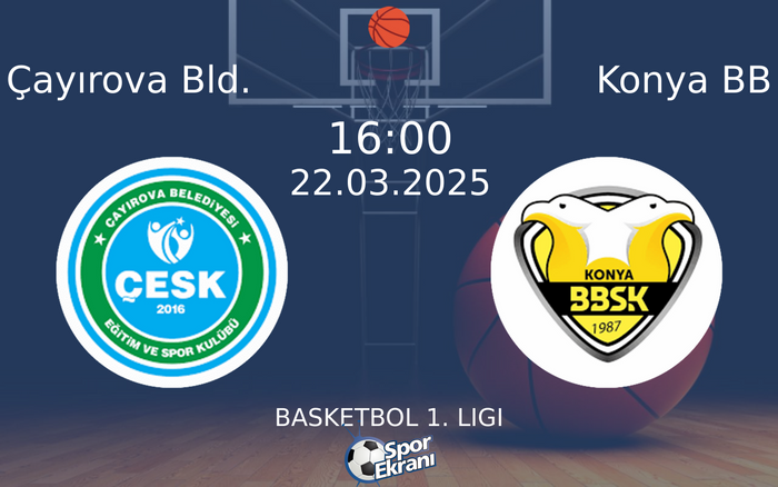22 Mart 2025 Çayırova Bld. vs Konya BB maçı Hangi Kanalda Saat Kaçta Yayınlanacak?