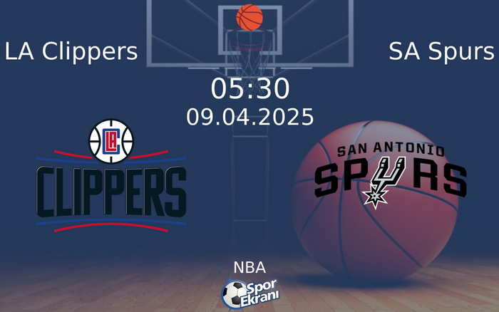 09 Nisan 2025 LA Clippers vs SA Spurs maçı Hangi Kanalda Saat Kaçta Yayınlanacak? 09 Nisan 2025 LA Clippers vs SA Spurs maçı Hangi Kanalda Saat Kaçta Yayınlanacak?
