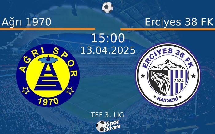 13 Nisan 2025 Ağrı 1970 vs Erciyes 38 FK maçı Hangi Kanalda Saat Kaçta Yayınlanacak? 13 Nisan 2025 Ağrı 1970 vs Erciyes 38 FK maçı Hangi Kanalda Saat Kaçta Yayınlanacak?