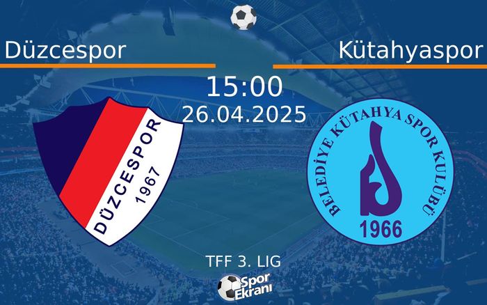 26 Nisan 2025 Düzcespor vs Kütahyaspor maçı Hangi Kanalda Saat Kaçta Yayınlanacak? 26 Nisan 2025 Düzcespor vs Kütahyaspor maçı Hangi Kanalda Saat Kaçta Yayınlanacak?