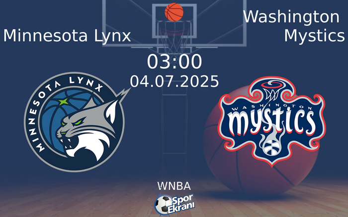 04 Temmuz 2025 Minnesota Lynx vs Washington Mystics maçı Hangi Kanalda Saat Kaçta Yayınlanacak? 04 Temmuz 2025 Minnesota Lynx vs Washington Mystics maçı Hangi Kanalda Saat Kaçta Yayınlanacak?