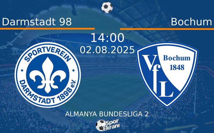 02 Ağustos 2025 Darmstadt 98 vs Bochum maçı Hangi Kanalda Saat Kaçta Yayınlanacak?