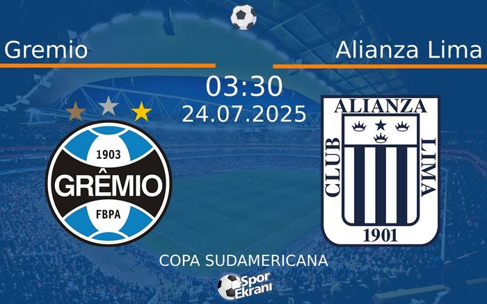24 Temmuz 2025 Gremio vs Alianza Lima maçı Hangi Kanalda Saat Kaçta Yayınlanacak? 24 Temmuz 2025 Gremio vs Alianza Lima maçı Hangi Kanalda Saat Kaçta Yayınlanacak?
