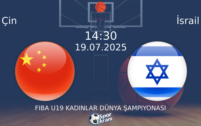 19 Temmuz 2025 Çin vs İsrail maçı Hangi Kanalda Saat Kaçta Yayınlanacak?