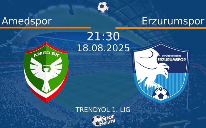 18 Ağustos 2025 Amedspor vs Erzurumspor maçı Hangi Kanalda Saat Kaçta Yayınlanacak? 18 Ağustos 2025 Amedspor vs Erzurumspor maçı Hangi Kanalda Saat Kaçta Yayınlanacak?