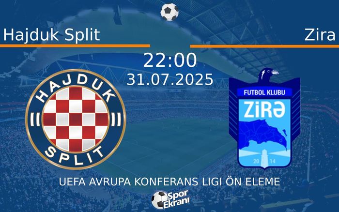 31 Temmuz 2025 Hajduk Split vs Zira maçı Hangi Kanalda Saat Kaçta Yayınlanacak? 31 Temmuz 2025 Hajduk Split vs Zira maçı Hangi Kanalda Saat Kaçta Yayınlanacak?