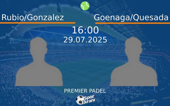 29 Temmuz 2025 Rubio/Gonzalez vs Goenaga/Quesada maçı Hangi Kanalda Saat Kaçta Yayınlanacak?
