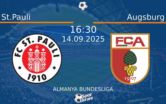 14 Eylül 2025 St.Pauli vs Augsburg maçı Hangi Kanalda Saat Kaçta Yayınlanacak? 14 Eylül 2025 St.Pauli vs Augsburg maçı Hangi Kanalda Saat Kaçta Yayınlanacak?