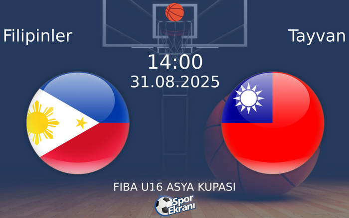 31 Ağustos 2025 Filipinler vs Tayvan maçı Hangi Kanalda Saat Kaçta Yayınlanacak? 31 Ağustos 2025 Filipinler vs Tayvan maçı Hangi Kanalda Saat Kaçta Yayınlanacak?