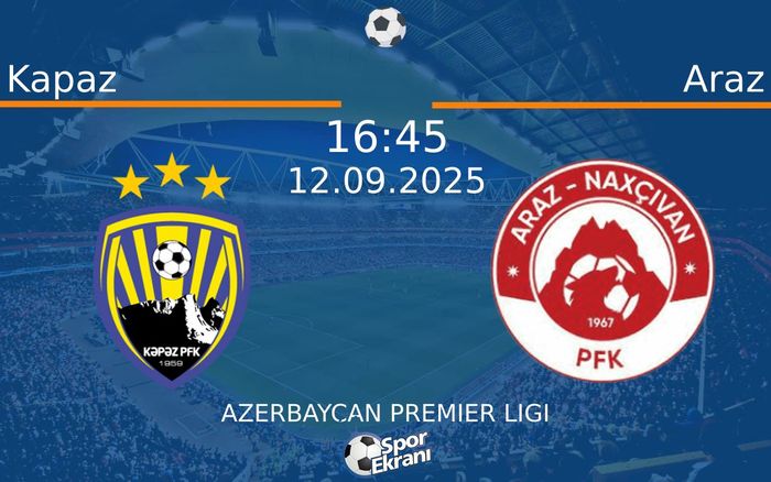 12 Eylül 2025 Kapaz vs Araz maçı Hangi Kanalda Saat Kaçta Yayınlanacak? 12 Eylül 2025 Kapaz vs Araz maçı Hangi Kanalda Saat Kaçta Yayınlanacak?