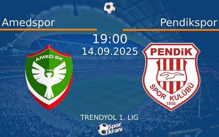 14 Eylül 2025 Amedspor vs Pendikspor maçı Hangi Kanalda Saat Kaçta Yayınlanacak? 14 Eylül 2025 Amedspor vs Pendikspor maçı Hangi Kanalda Saat Kaçta Yayınlanacak?