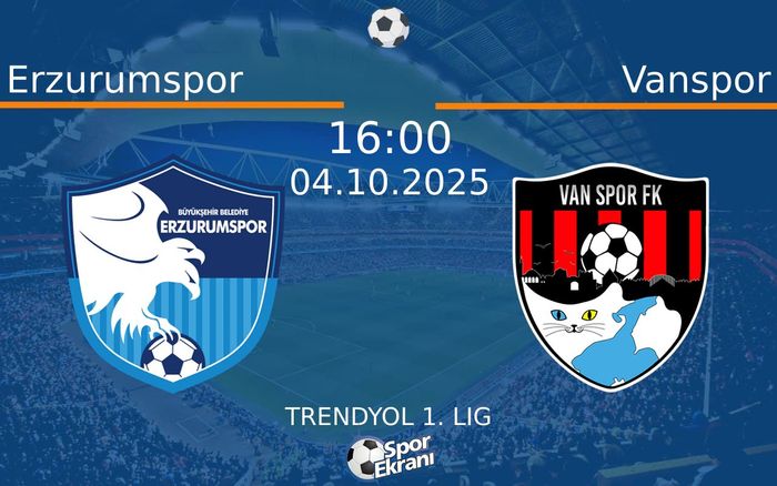 04 Ekim 2025 Erzurumspor vs Vanspor maçı Hangi Kanalda Saat Kaçta Yayınlanacak? 04 Ekim 2025 Erzurumspor vs Vanspor maçı Hangi Kanalda Saat Kaçta Yayınlanacak?