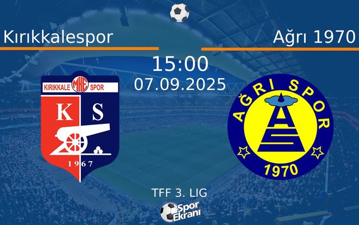 07 Eylül 2025 Kırıkkalespor vs Ağrı 1970 maçı Hangi Kanalda Saat Kaçta Yayınlanacak? 07 Eylül 2025 Kırıkkalespor vs Ağrı 1970 maçı Hangi Kanalda Saat Kaçta Yayınlanacak?