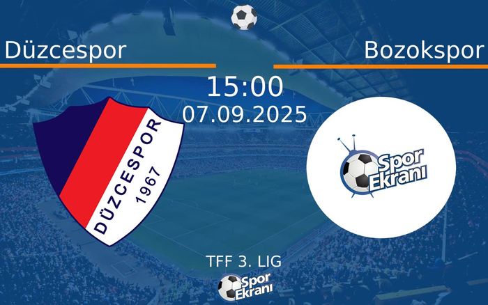07 Eylül 2025 Düzcespor vs Bozokspor maçı Hangi Kanalda Saat Kaçta Yayınlanacak? 07 Eylül 2025 Düzcespor vs Bozokspor maçı Hangi Kanalda Saat Kaçta Yayınlanacak?