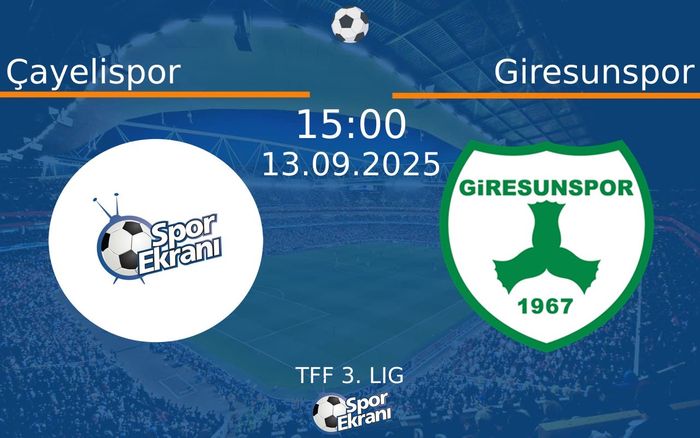 13 Eylül 2025 Çayelispor vs Giresunspor maçı Hangi Kanalda Saat Kaçta Yayınlanacak? 13 Eylül 2025 Çayelispor vs Giresunspor maçı Hangi Kanalda Saat Kaçta Yayınlanacak?