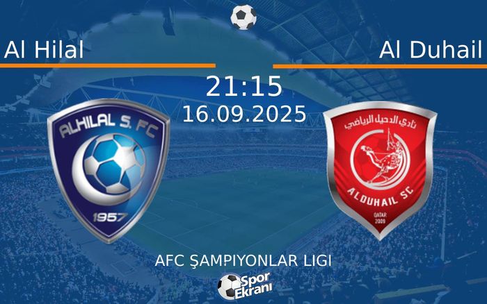 16 Eylül 2025 Al Hilal vs Al Duhail maçı Hangi Kanalda Saat Kaçta Yayınlanacak? 16 Eylül 2025 Al Hilal vs Al Duhail maçı Hangi Kanalda Saat Kaçta Yayınlanacak?