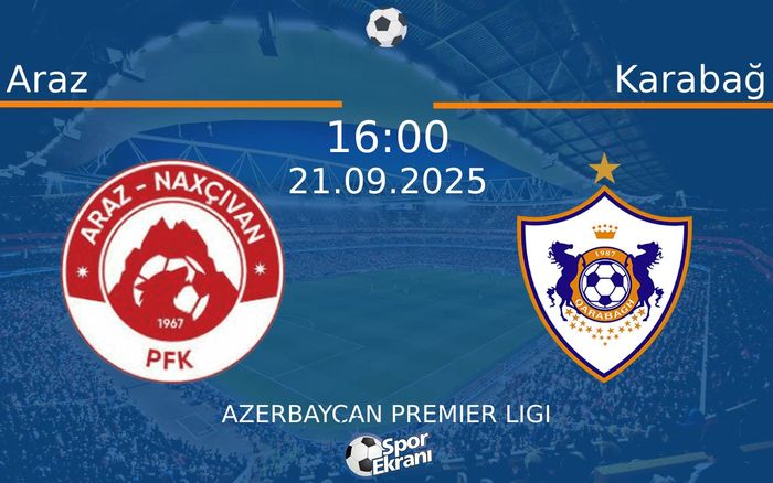 21 Eylül 2025 Araz vs Karabağ maçı Hangi Kanalda Saat Kaçta Yayınlanacak? 21 Eylül 2025 Araz vs Karabağ maçı Hangi Kanalda Saat Kaçta Yayınlanacak?