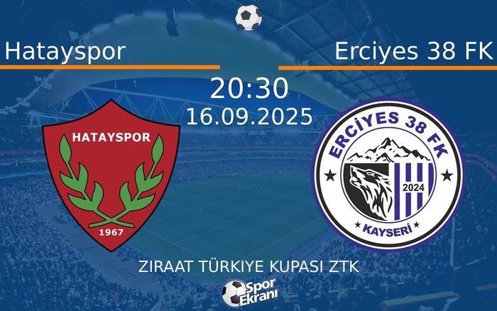 16 Eylül 2025 Hatayspor vs Erciyes 38 FK maçı Hangi Kanalda Saat Kaçta Yayınlanacak? 16 Eylül 2025 Hatayspor vs Erciyes 38 FK maçı Hangi Kanalda Saat Kaçta Yayınlanacak?
