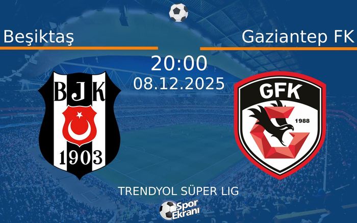 08 Aralık 2025 Beşiktaş vs Gaziantep FK maçı Hangi Kanalda Saat Kaçta Yayınlanacak?