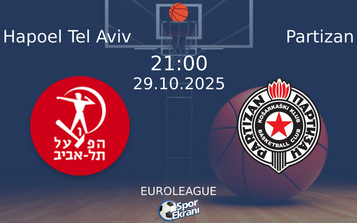 29 Ekim 2025 Hapoel Tel Aviv vs Partizan maçı Hangi Kanalda Saat Kaçta Yayınlanacak?