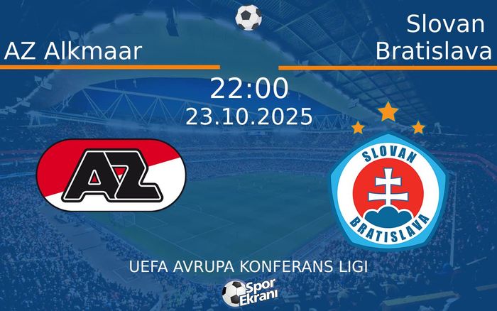 23 Ekim 2025 AZ Alkmaar vs Slovan Bratislava maçı Hangi Kanalda Saat Kaçta Yayınlanacak? 23 Ekim 2025 AZ Alkmaar vs Slovan Bratislava maçı Hangi Kanalda Saat Kaçta Yayınlanacak?
