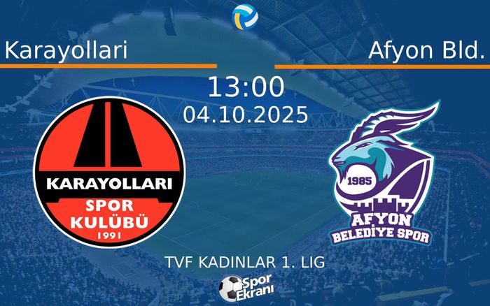 04 Ekim 2025 Karayollari vs Afyon Bld. maçı Hangi Kanalda Saat Kaçta Yayınlanacak? 04 Ekim 2025 Karayollari vs Afyon Bld. maçı Hangi Kanalda Saat Kaçta Yayınlanacak?