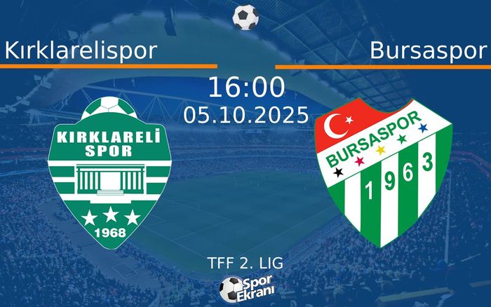 05 Ekim 2025 Kırklarelispor vs Bursaspor maçı Hangi Kanalda Saat Kaçta Yayınlanacak? 05 Ekim 2025 Kırklarelispor vs Bursaspor maçı Hangi Kanalda Saat Kaçta Yayınlanacak?